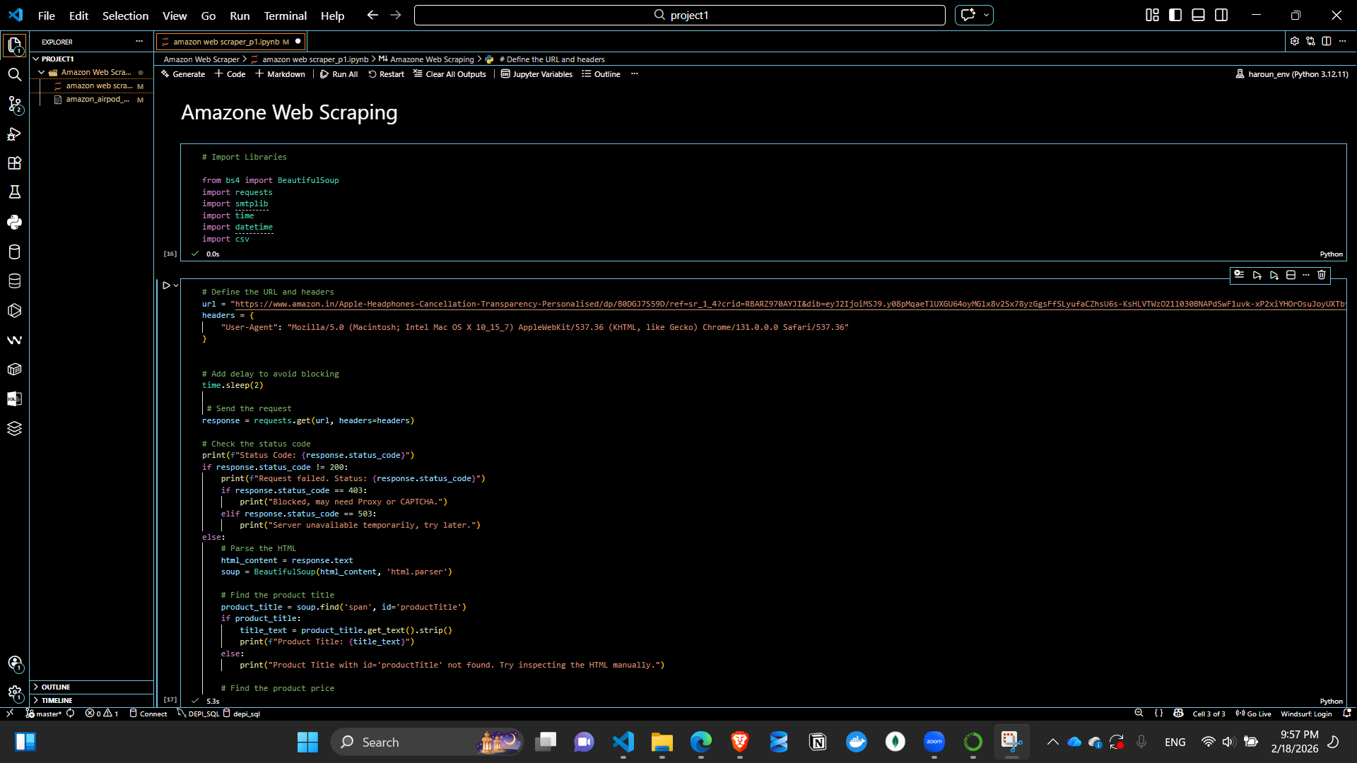 Amazon Scraper Output 1