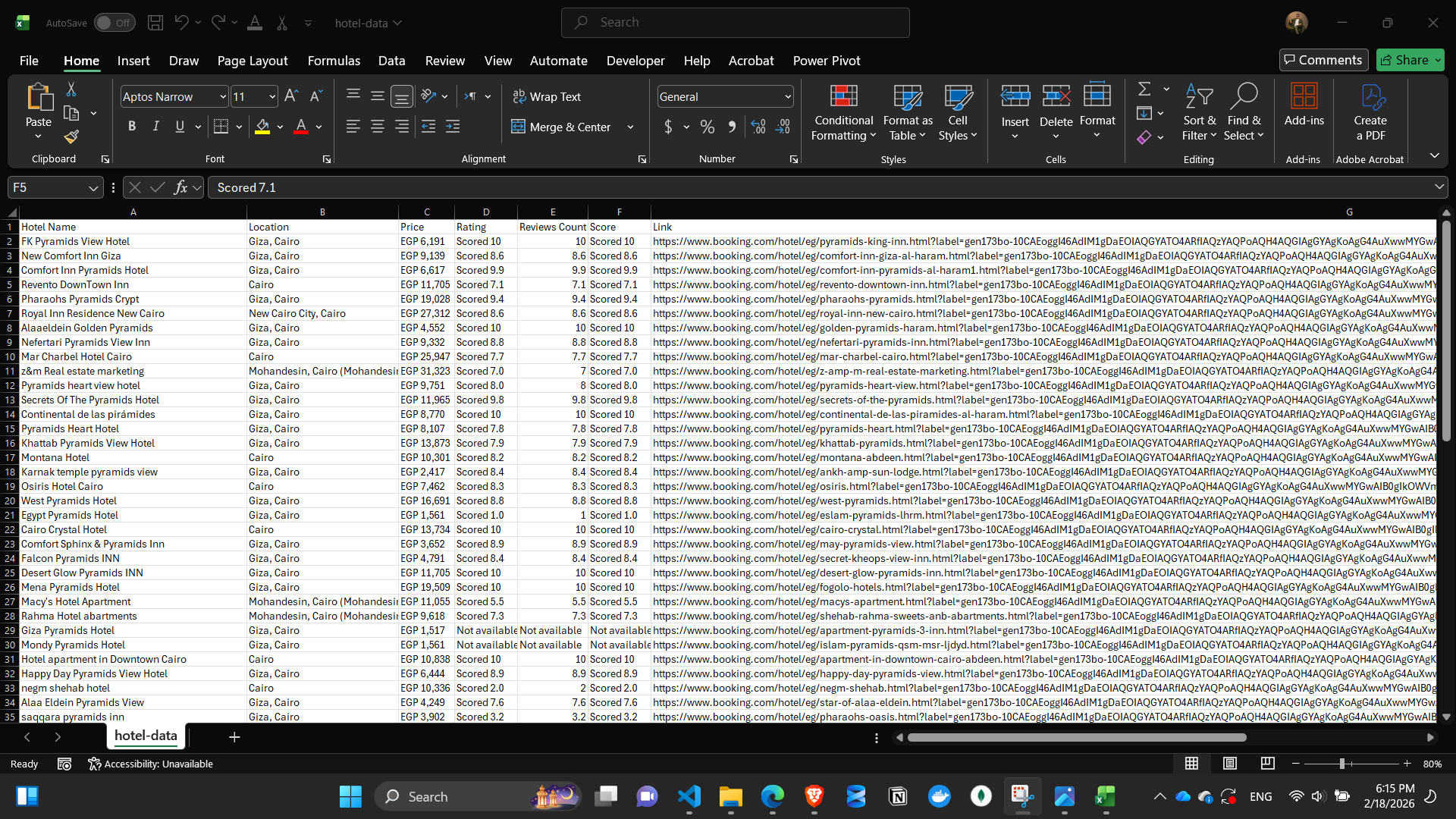 Booking Scraper Output 1